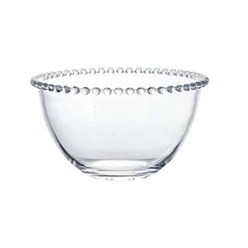 Sendimic Vintage iPearl-edge Clear Glass Salad Bowls,Glass Serving Bowls,Glass Mixing Bowls 8" Inch