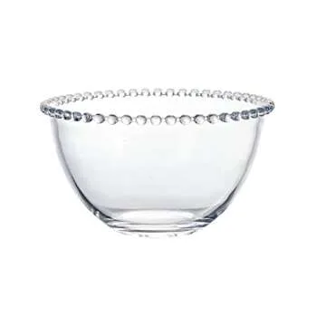 Sendimic Vintage iPearl-edge Clear Glass Salad Bowls,Glass Serving Bowls,Glass Mixing Bowls 8" Inch
