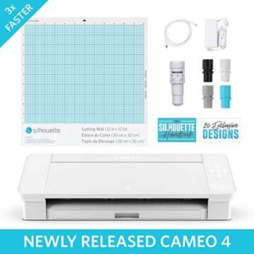 Silhouette America Cameo-4-White Color Laser Printer, 25.2 x 10.9 oz 9.2, White Edition (Renewed)