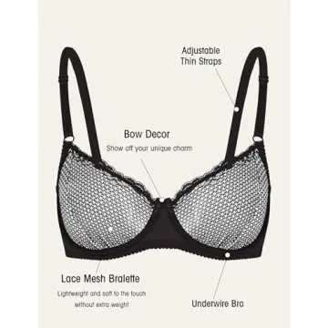 Wingslove Women's Sexy Lace Bra Breathable Unlined Comfort