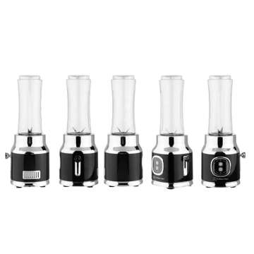 CULINARY CHEF Retro Smoothie Maker Personal Blender with Mason Jar, Perfect for Shakes and Smoothies, Countertop, Dishwasher Safe, BPA-Free, High Power 300W, Black