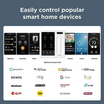 Brilliant Smart Home Control (2-Switch Panel) — Alexa Built-In & Compatible with Ring, Sonos, Hue, Google Nest, Wemo, SmartThings, Apple HomeKit — In-Wall Touchscreen Control for Lights, Music, & More