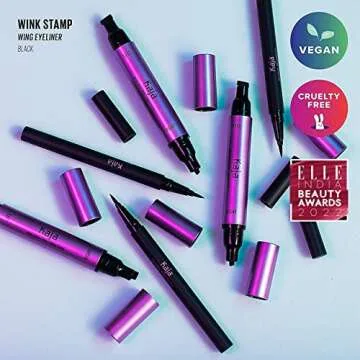 Kaja Winged Eyeliner Set - Wink Stamp Original | with Avocado Extract, Double-ended Wing, Smudge-Proof, Waterproof, Eye Irritation Tested, Long Lasting Pencil, Colorstay, Matte Finish, Cat Eye Look