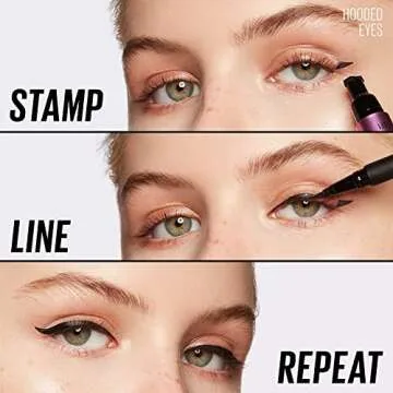 Kaja Winged Eyeliner Set - Wink Stamp Original | with Avocado Extract, Double-ended Wing, Smudge-Proof, Waterproof, Eye Irritation Tested, Long Lasting Pencil, Colorstay, Matte Finish, Cat Eye Look