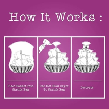 Purple Q Crafts 20 Pack Shrink Wrap Basket Bags 24"X 30"