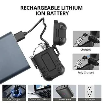 Extremus Blaze 360 Waterproof Electric Arc Lighter for Outdoors