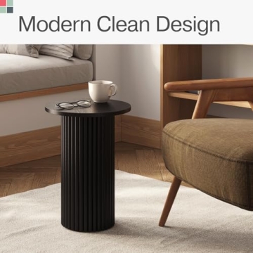 Stead Round Fluted Accent Table Stylish Modern Utility