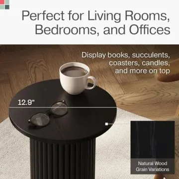 Stead Round Fluted Accent Table Stylish Modern Utility