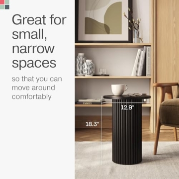 Stead Round Fluted Accent Table Stylish Modern Utility