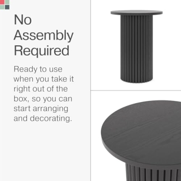 Stead Round Fluted Accent Table Stylish Modern Utility