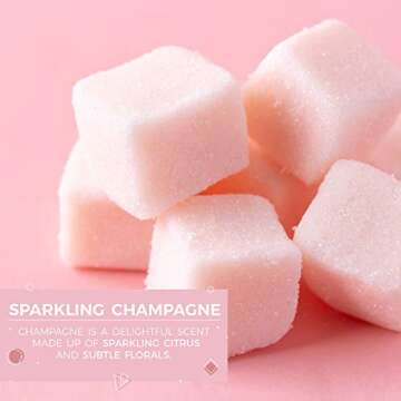 JOON X MOON Sugar Scrub (Champagne, 1 Pack), Exfoliating Body Scrub, Moisturizing Aloe and Shea Butter to Soften and Nourish Skin, Beauty and Self Care Essential, Single Use Scrub Cubes, 10 oz