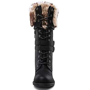 Stylish Combat Boots for Women - Low Heel Knee High Boots