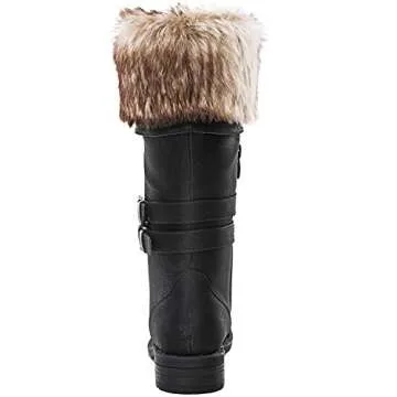 Stylish Combat Boots for Women - Low Heel Knee High Boots