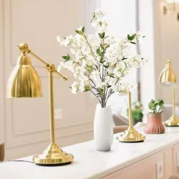 Sggvecsy Cherry Blossom Flowers - 3 Pcs Faux Stems