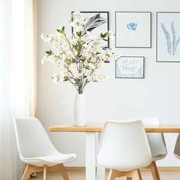 Sggvecsy Cherry Blossom Flowers - 3 Pcs Faux Stems