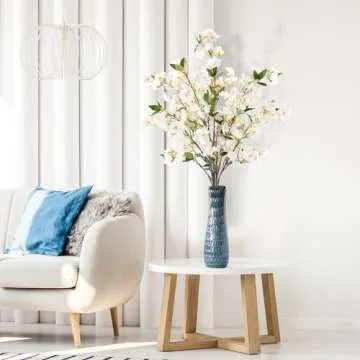 Sggvecsy Cherry Blossom Flowers - 3 Pcs Faux Stems