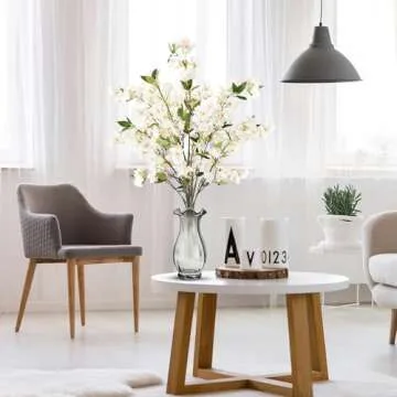 Sggvecsy Cherry Blossom Flowers - 3 Pcs Faux Stems