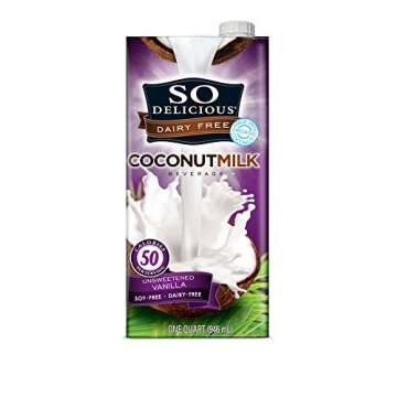 So Delicious Dairy-Free Organic Coconutmilk Beverage, Unsweetened Vanilla, 32 Ounce (Pack of 6) Plan...