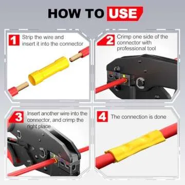 AIRIC Blue Butt Connectors Crimp Splice Terminals 100 pcs 16-14 AWG Electrical Connector, Fully Insulated PVC Wiring Crimps Terminal for 16,14 Gauge Wire