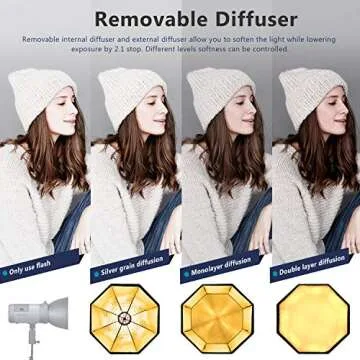 Neewer 90 cm Octagonal Foldable Softbox with Bowens Mount, Diffuser and Detachable Grid, Quick Folding Soft Box with Bag for Flash Speedlite Projector Spot Light Photo Studio