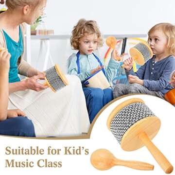 3 Pcs Wooden Maracas Cabasa Set, 2 Pcs Hand Percussion Rattles Maracca Shakers Hand Percussion Maracas and Wooden Cabasa Musical Instrument for Party Band Music