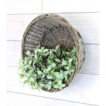 AuldHome Design Round Bread Baskets (Gray-Washed, 2-Pack), Farmhouse Rustic Woven Wicker Round Basket for Kitchen, Home and Storage