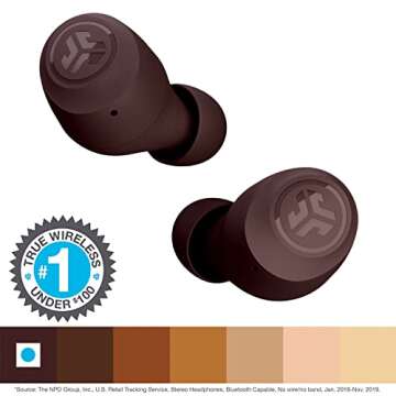 JLab Go Air Tones True Wireless Earbuds Designed with Auto On and Connect, Touch Controls, 32+ Hours...