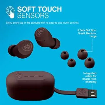 JLab Go Air Tones True Wireless Earbuds Designed with Auto On and Connect, Touch Controls, 32+ Hours Bluetooth Playtime, EQ3 Sound, and Dual Connect, Natural Earthtone Color (4975 C)