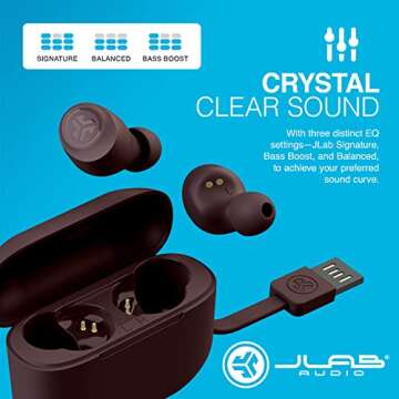 JLab Go Air Tones True Wireless Earbuds Designed with Auto On and Connect, Touch Controls, 32+ Hours Bluetooth Playtime, EQ3 Sound, and Dual Connect, Natural Earthtone Color (4975 C)