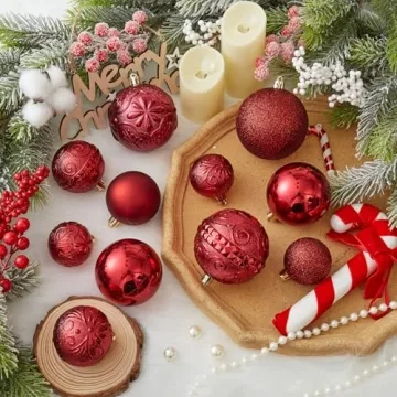 Shatterproof Christmas Ball Ornaments Set for Holiday Decor