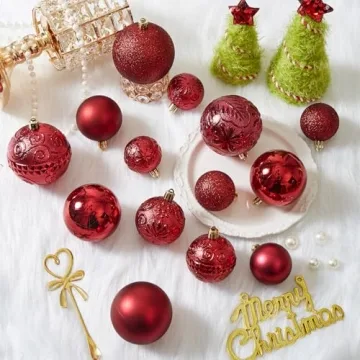 Shatterproof Christmas Ball Ornaments Set for Holiday Decor