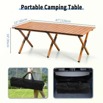 TAO ONE Camping Table – Portable 4FT Folding Table