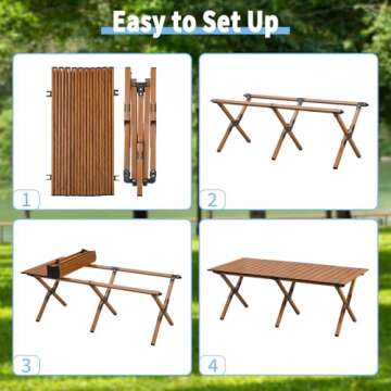 TAO ONE Camping Table – Portable 4FT Folding Table