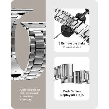 Fullmosa Metal Apple Watch Band - Adjustable Elegance 38-41mm