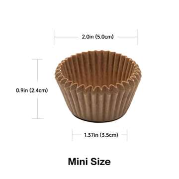 Bake Choice 400pcs Non-Stick Mini Cupcake Liners for All Occasions, Food Grade & Eco-Friendly