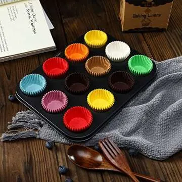 Bake Choice Non-Stick Mini Cupcake Liners for Baking