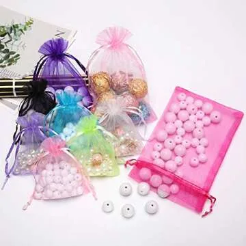 Akstore 100PCS 4x6inch Organza Gift Pouches for All Occasions