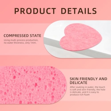 Gentle Heart-Shaped Facial Sponges for Daily Skincare