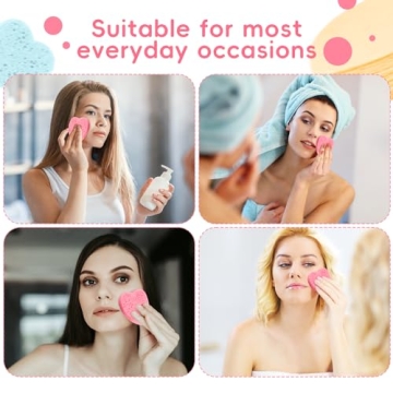 Gentle Heart-Shaped Facial Sponges for Daily Skincare