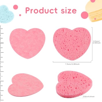 Gentle Heart-Shaped Facial Sponges for Daily Skincare
