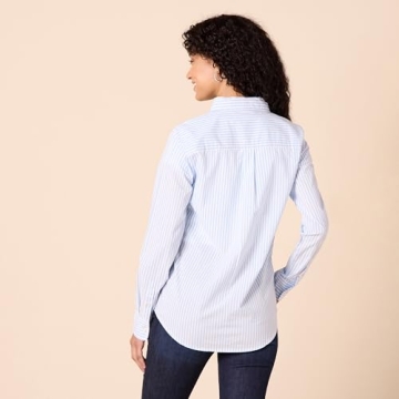 Classic-Fit Long Sleeve Cotton Poplin Shirt for Women