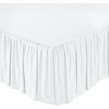 Amazon Basics Ruffled Bed Skirt - Stylish & Soft with 16" Drop