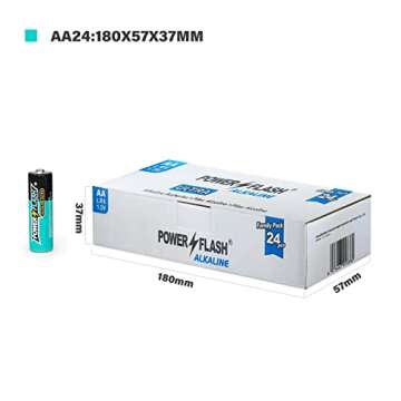 POWER FLASH AA Batteries - 24 Pack - Ultra Long Lasting Alkaline Power