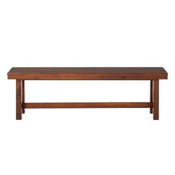 Rustic Farmhouse Wood Dining Bench - 60 Inch, Seats 3