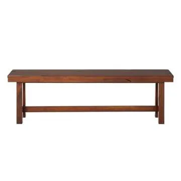 Rustic Farmhouse Wood Dining Bench - 60 Inch, Seats 3