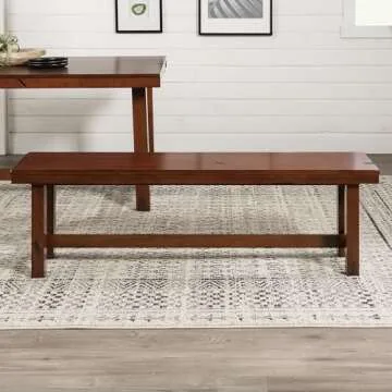 Rustic Farmhouse Wood Dining Bench - 60 Inch, Seats 3
