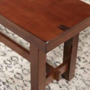 Rustic Farmhouse Wood Dining Bench - 60 Inch, Seats 3