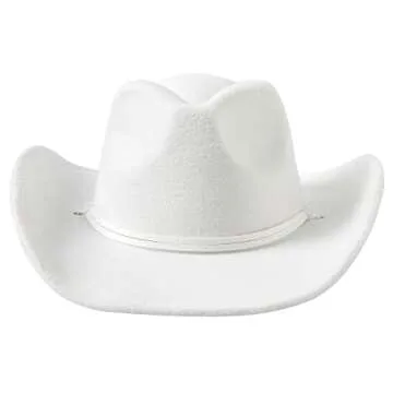 Lanzom Retro Felt Wide Brim Cowboy Cowgirl Hat