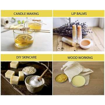 Beesworks Yellow Beeswax Bars (6 oz) | 100% Pure, Cosmetic Grade, Triple-Filtered Beeswax for DIY Skin Care, Lip Balm, Lotion and Candle Making (1 oz Bars - Pack of 6)