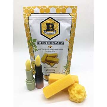 Beesworks Yellow Beeswax Bars (6 oz) | 100% Pure, Cosmetic Grade, Triple-Filtered Beeswax for DIY Skin Care, Lip Balm, Lotion and Candle Making (1 oz Bars - Pack of 6)
